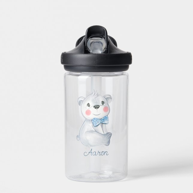 Baby Cartoon Bear Personalized  Water Bottle (Front)