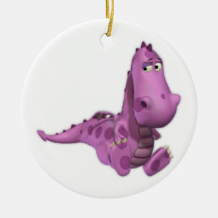 Baby Cartoon Dragons: Smoky Ceramic Ornament