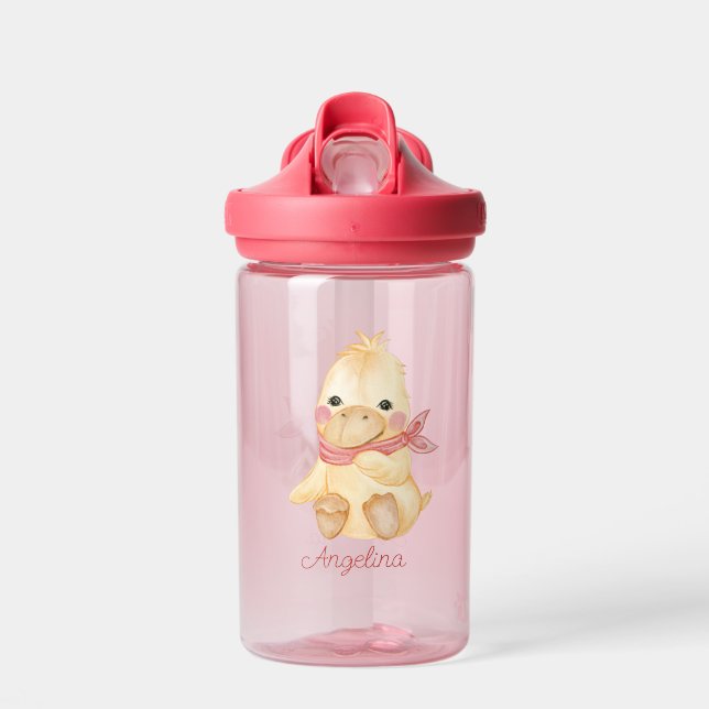 Baby Cartoon Duck Personalized Water Bottle (Front)