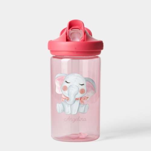 Baby Cartoon Elephant Personalized Water Bottle