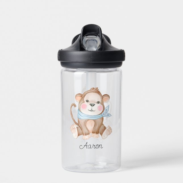 Baby Cartoon Monkey Personalized   Water Bottle (Front)
