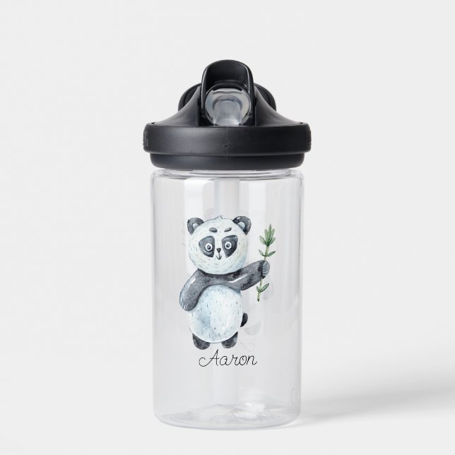 Baby Cartoon Panda Bear Personalized Water Bottle (Front)