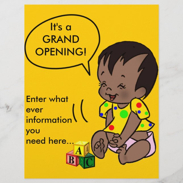 Baby Cartoon to Personalize - Flyer (Front)