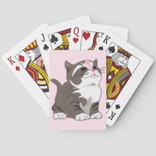 Baby Cat Playing Cards Pink - Customizable