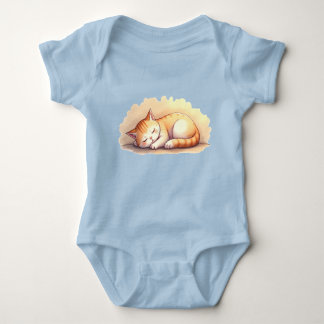 Baby Cat Sleeping Baby Bodysuit