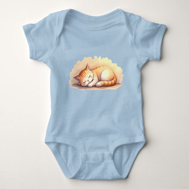 Baby Cat Sleeping Bodysuit (Front)