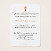 Baby Catholic Funeral Memorial Holy Card - | Zazzle