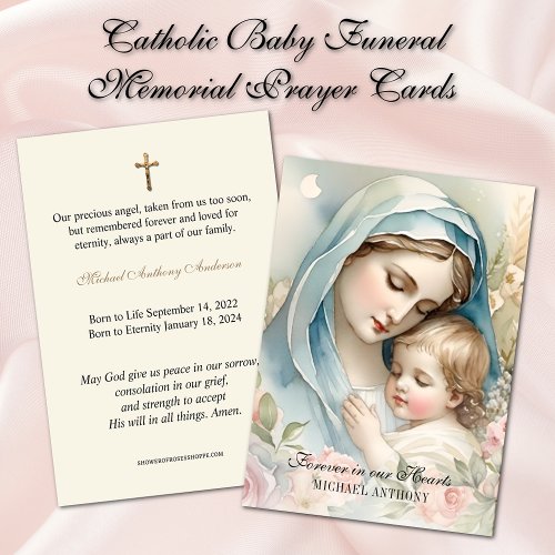 Baby Catholic Funeral Memorial Holy Card _