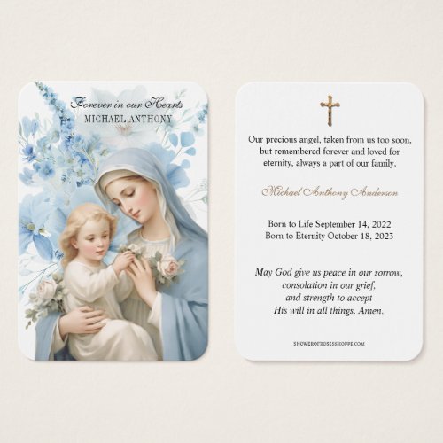 Baby Catholic Funeral Memorial Holy Card _