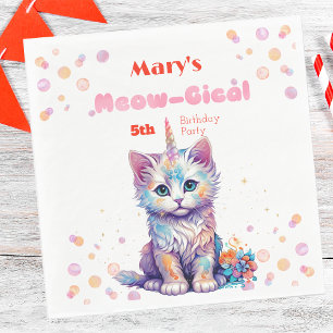 Baby Caticorn Meow-Gical Birthday Napkins