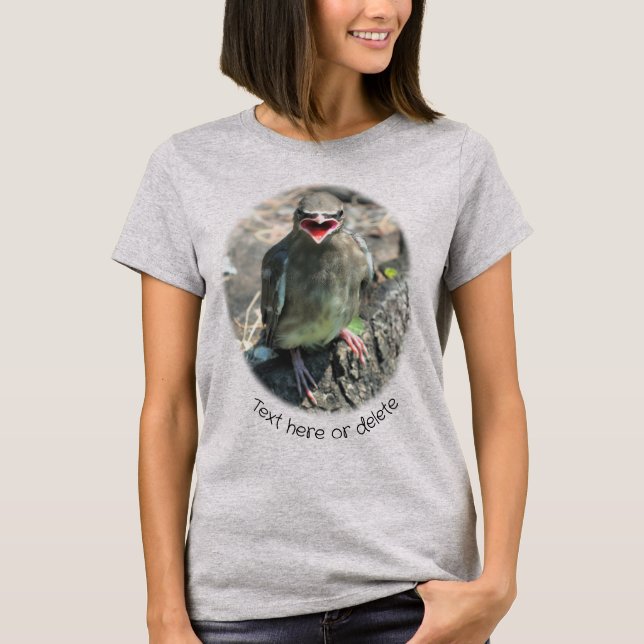 Baby Cedar Waxwing Bird Nature Personalized T-Shirt (Front)