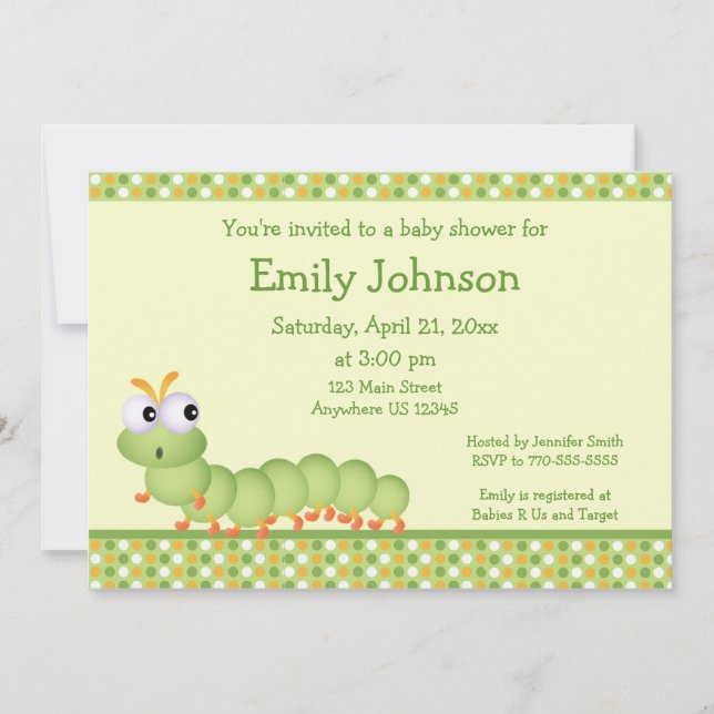Baby Centipede Invitation (Front)