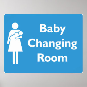Baby Changing Room Sign with Parent and Infant