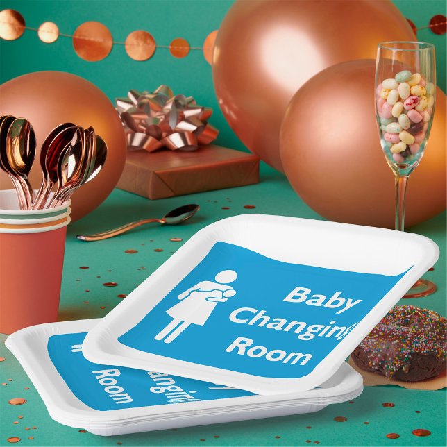 Baby Changing Room Sign with Parent and Infant  Paper Plates (Creator Uploaded)