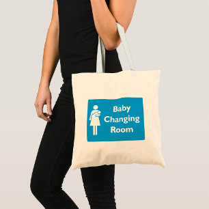 Baby Changing Room Sign with Parent and Infant Tote Bag