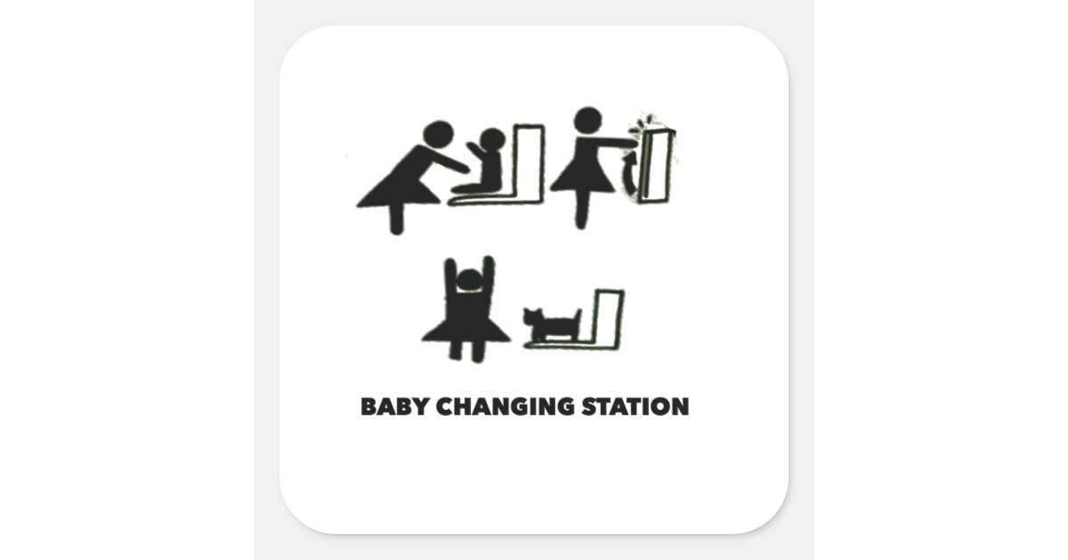 Baby Changing Sticker Baby Changing Station Square Sticker | Zazzle