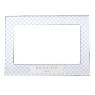 Baby Checkerboard Pastel Grey White Magnetic Frame