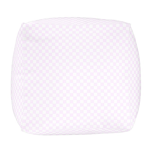 Baby Checkerboard Pastel Pink White  Pouf (Bottom)