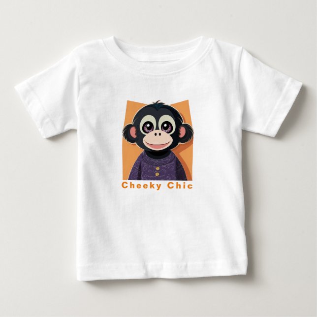 "Baby Cheeky Chimp" Baby T-Shirt (Front)