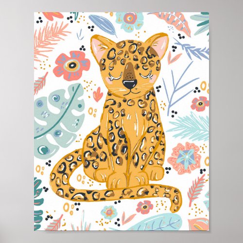 Baby Cheetah Nursery Poster