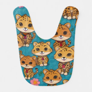Baby Cheetah Sitting Print  Bib