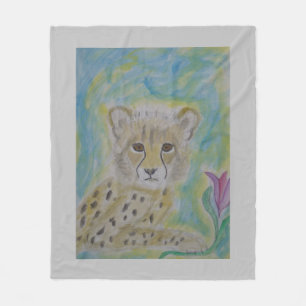 baby cheetah throw fleece blanket