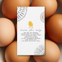 Baby Chick Boho Baby Shower Book Request Enclosure Card