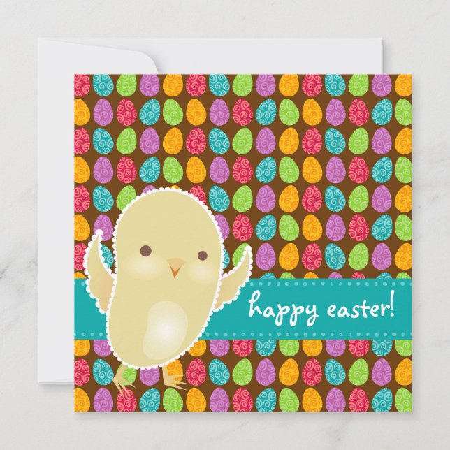 Baby Chick & Bold Eggs Invitation (Front)