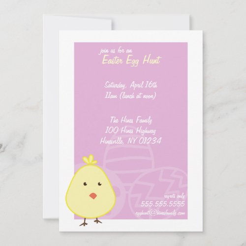 Baby Chick Easter Egg Hunt Invitations