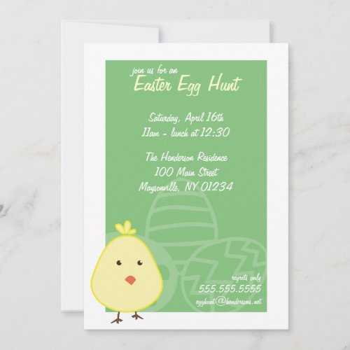 Baby Chick Easter Egg Hunt Invitations