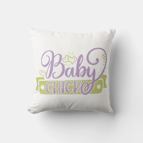 Baby Chick Easter Throw Pillow