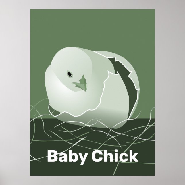 Baby Chick Green Kitchen Wall Art (Front)