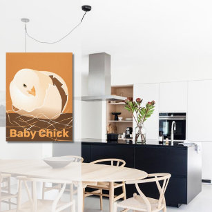 Baby Chick Hatching Orange Kitchen Canvas Print