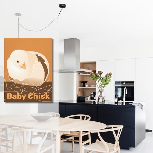 Baby Chick Hatching Orange Kitchen Canvas Print