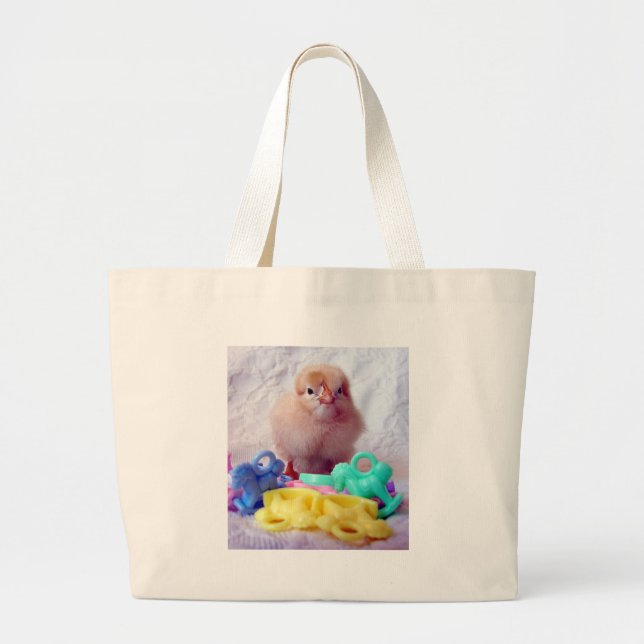 Baby Chick, Perfect For Baby Shower Large Tote Bag (Front)