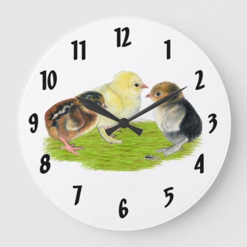 Baby Chick Trio Large Clock