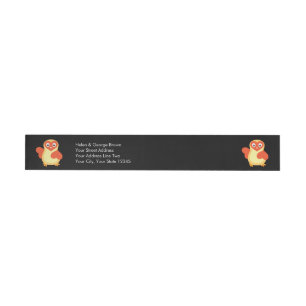 Baby Chicken - Cute Cartoon with Custom Text Wrap Around Address Label