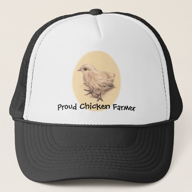 Baby Chicken Drawing Trucker Hat (Front)