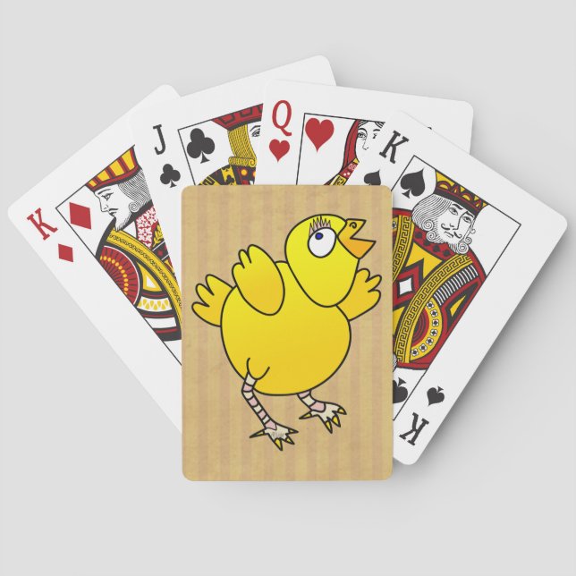 Baby chicken fun cartoon poker cards (Back)