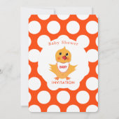 Baby Chicken Yellow Chick Cute Baby Shower Invitation (Back)