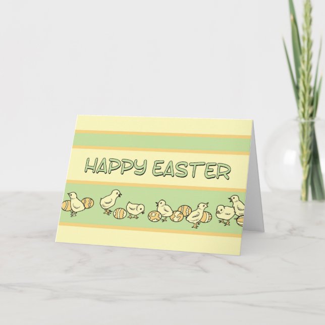 Baby Chickens Happy Easter Card (Front)