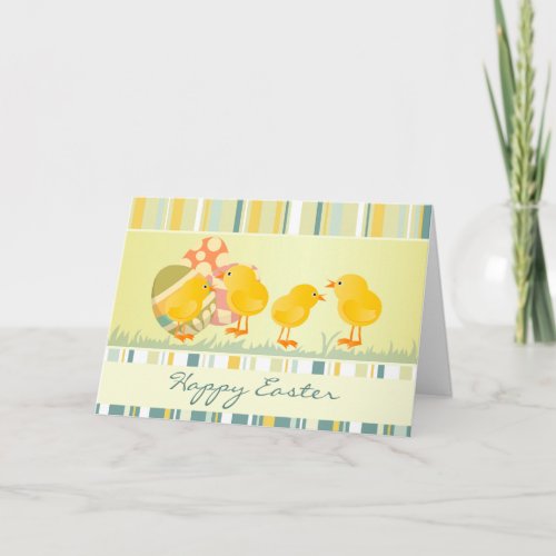 Baby Chicks and Eggs Easter Card