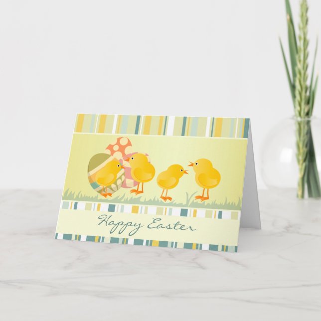 Baby Chicks and Eggs Easter Card (Front)