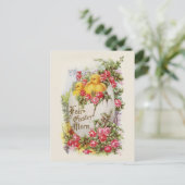 Baby Chicks and Roses Vintage Easter Postcard (Standing Front)