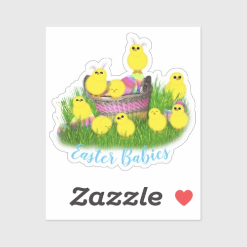 Baby Chicks Easter Sticker