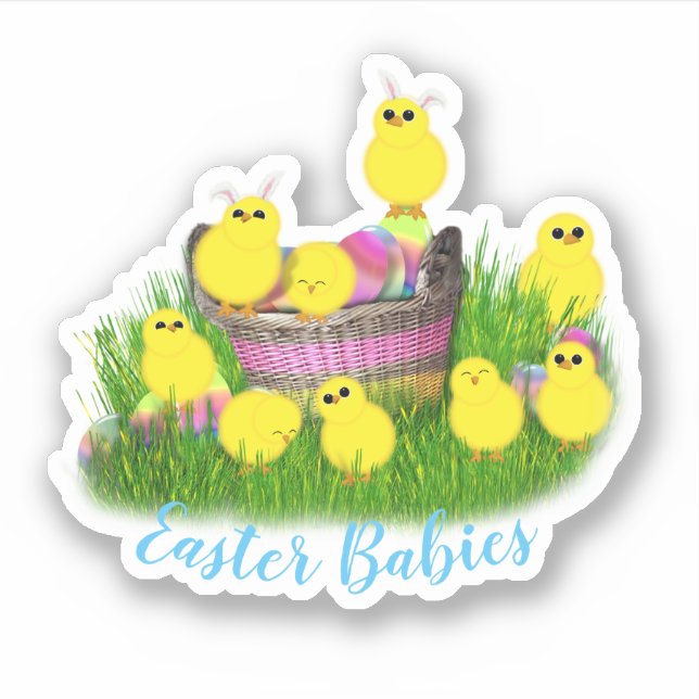 Baby Chicks Easter Sticker (Front)
