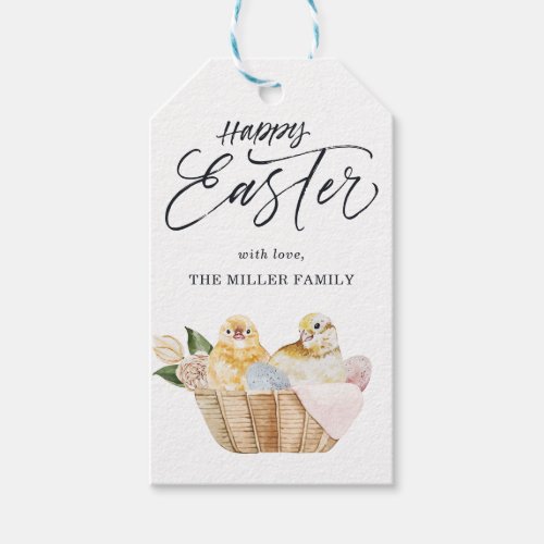 Baby Chicks  Nest  Happy Easter Gift Tags