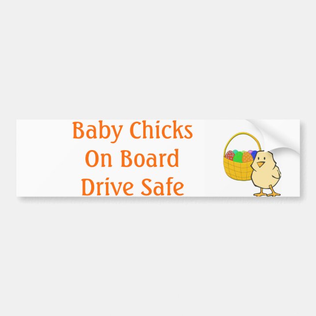 Baby Chicks on Board Easter chicken Bumper Sticker (Front)