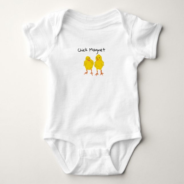 Baby Chicks Painting Chick Magnet Baby Bodysuit (Front)