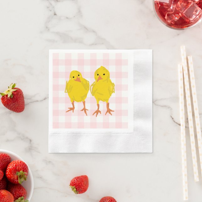 Baby Chicks Painting Easter Peeps Napkins (Insitu)